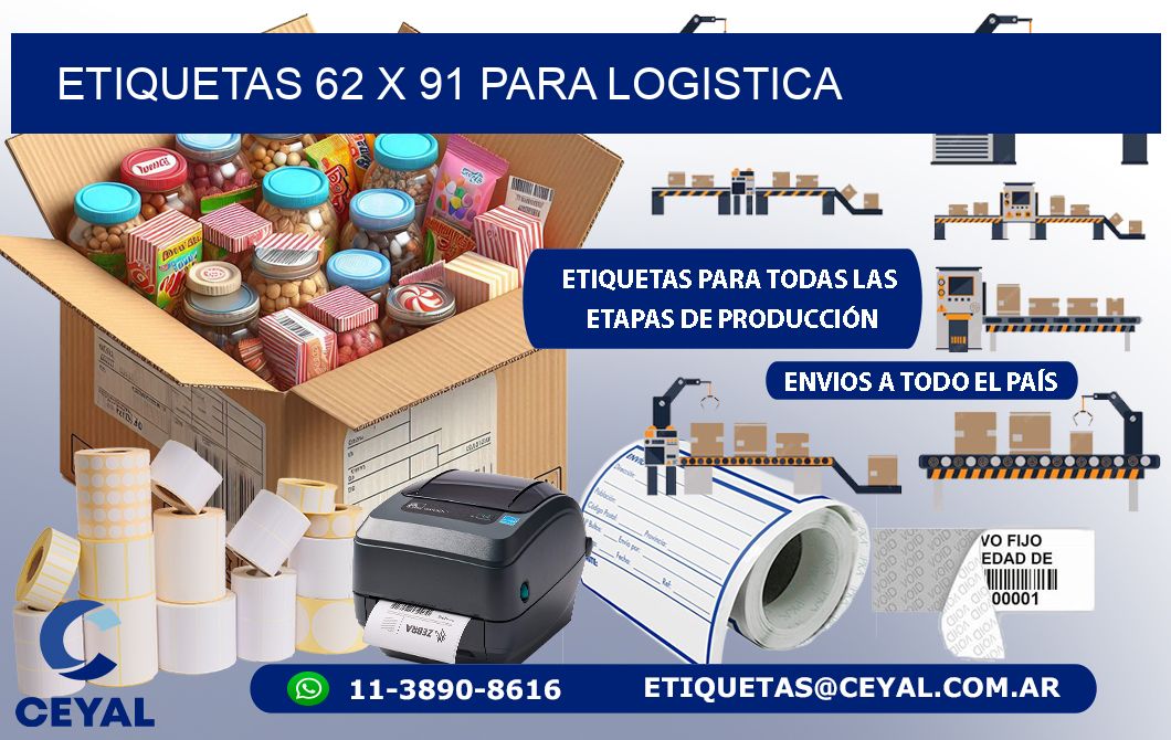 ETIQUETAS 62 x 91 PARA LOGISTICA