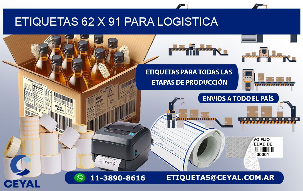 ETIQUETAS 62 x 91 PARA LOGISTICA