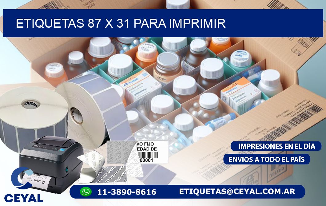ETIQUETAS 87 x 31 PARA IMPRIMIR