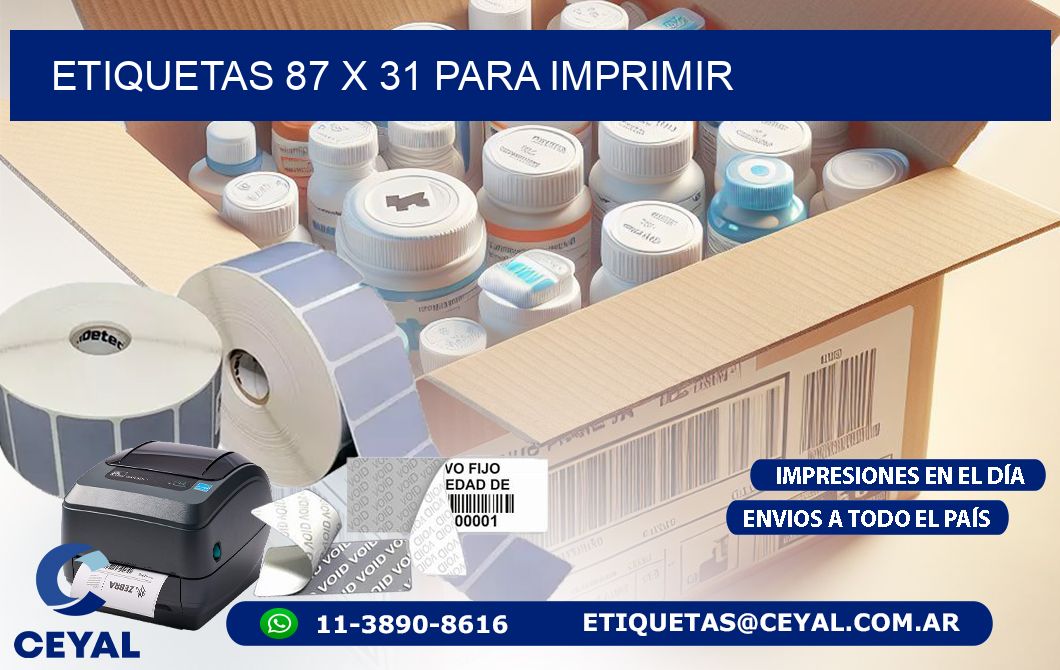 ETIQUETAS 87 x 31 PARA IMPRIMIR