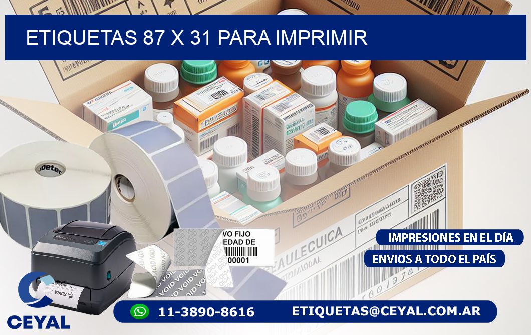 ETIQUETAS 87 x 31 PARA IMPRIMIR