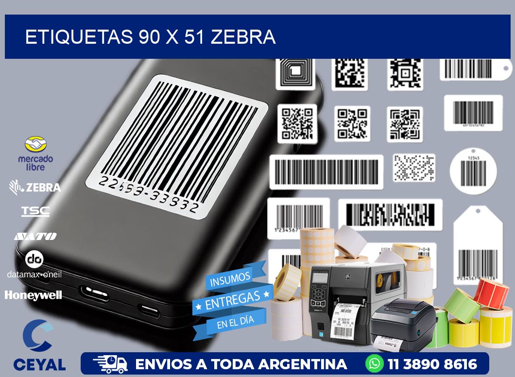 ETIQUETAS 90 x 51 ZEBRA