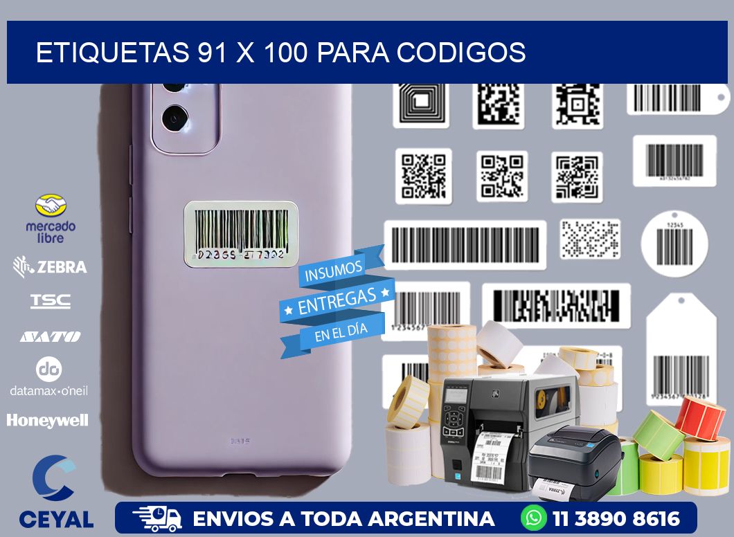ETIQUETAS 91 x 100 PARA CODIGOS