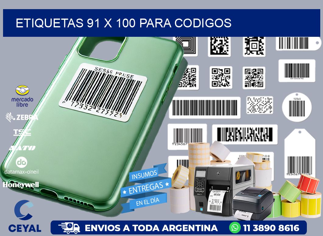 ETIQUETAS 91 x 100 PARA CODIGOS