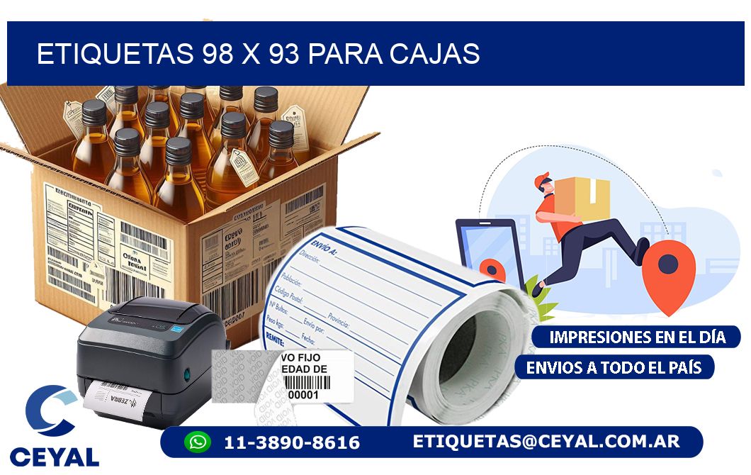 ETIQUETAS 98 x 93 PARA CAJAS