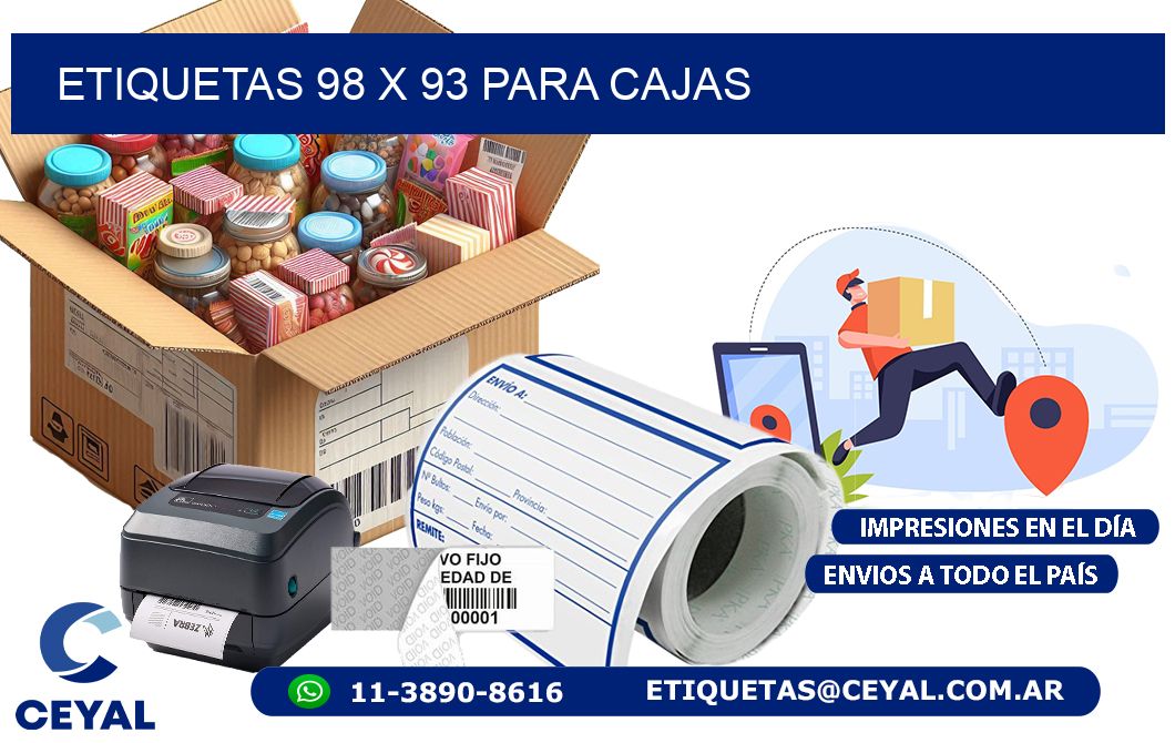 ETIQUETAS 98 x 93 PARA CAJAS