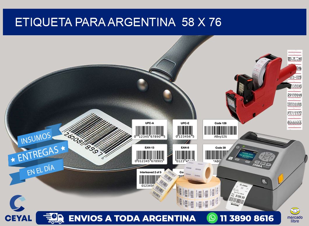 etiqueta para Argentina  58 x 76