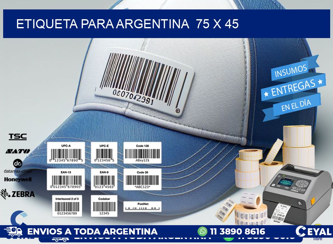 etiqueta para Argentina 75 x 45