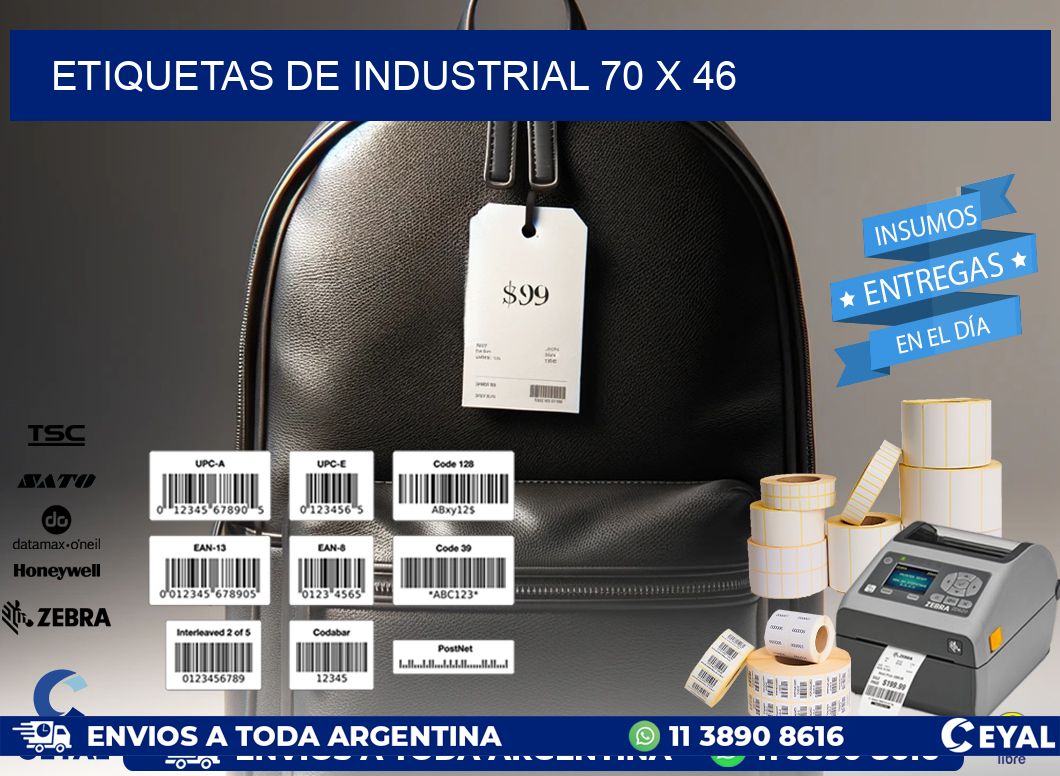 etiquetas de industrial 70 x 46