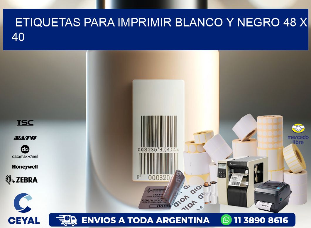 etiquetas para imprimir blanco y negro 48 x 40
