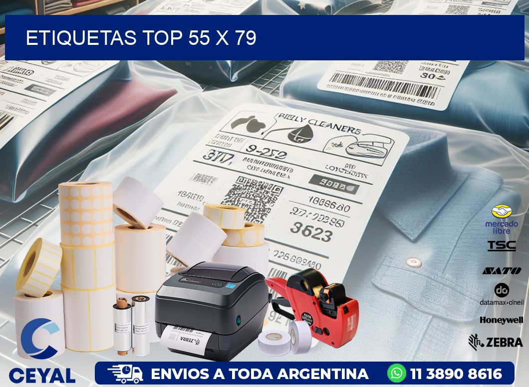etiquetas top 55 x 79