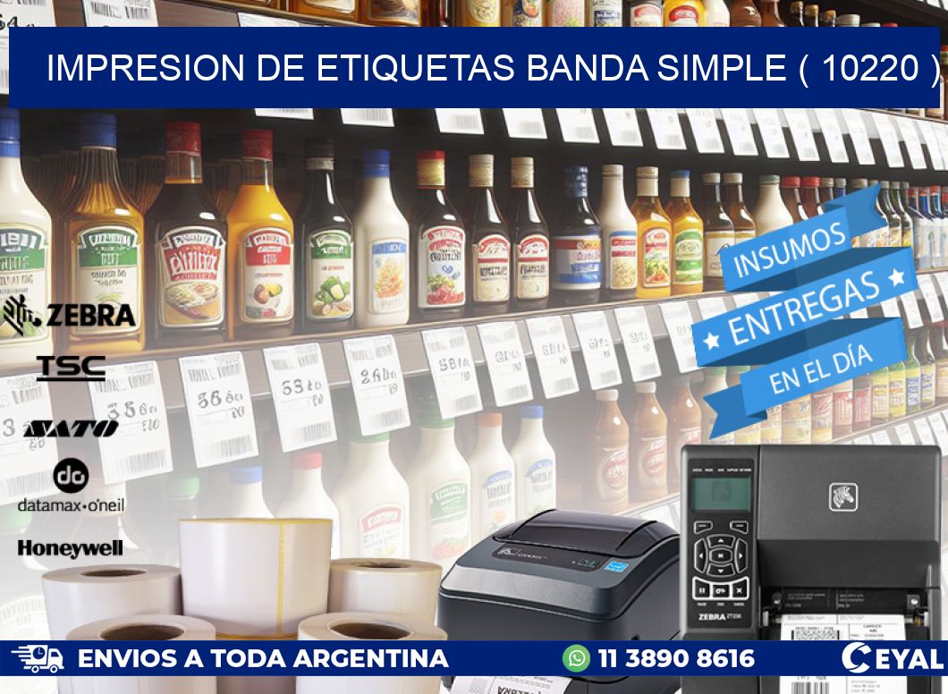 impresion de etiquetas banda simple ( 10220 )