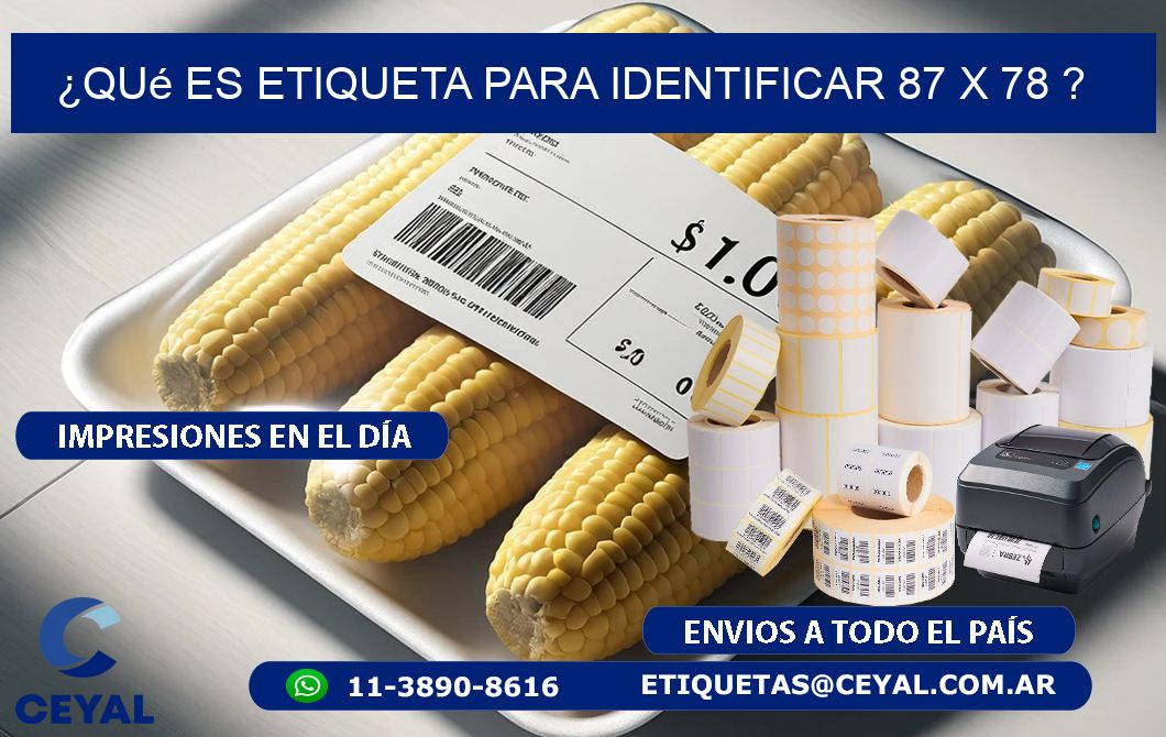 ¿Qué es etiqueta para identificar 87 x 78 ?