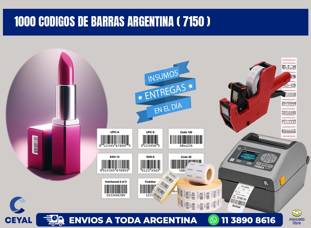 1000 codigos de barras argentina ( 7150 )