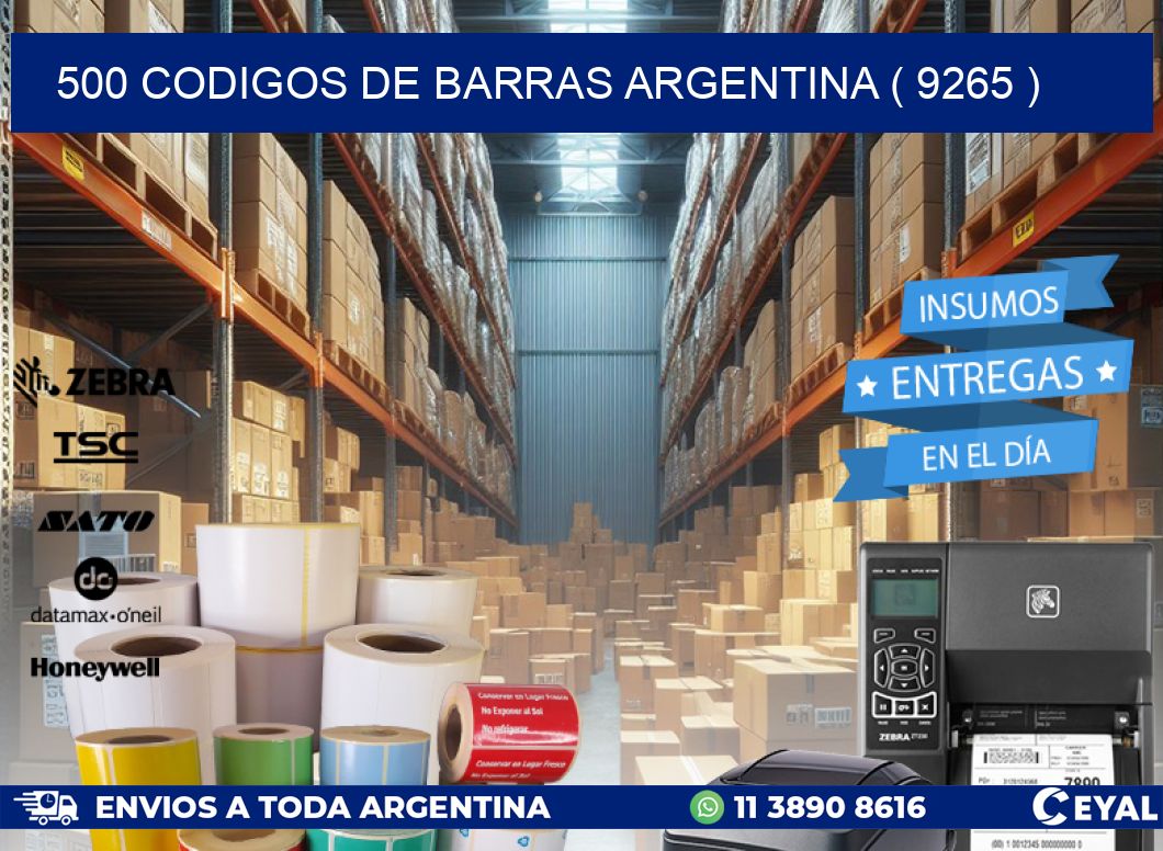 500 codigos de barras argentina ( 9265 )