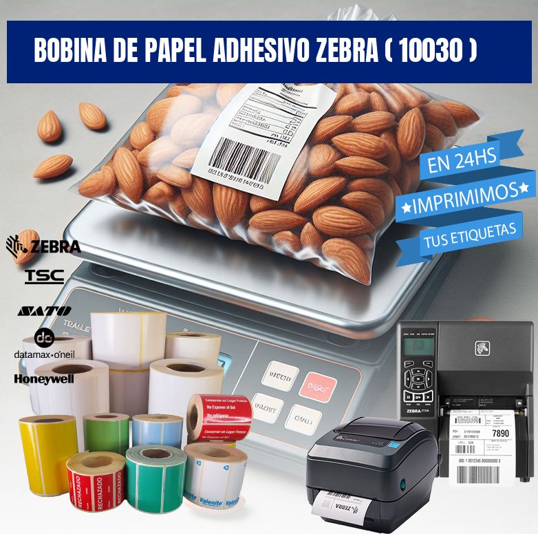 BOBINA DE PAPEL ADHESIVO ZEBRA ( 10030 )