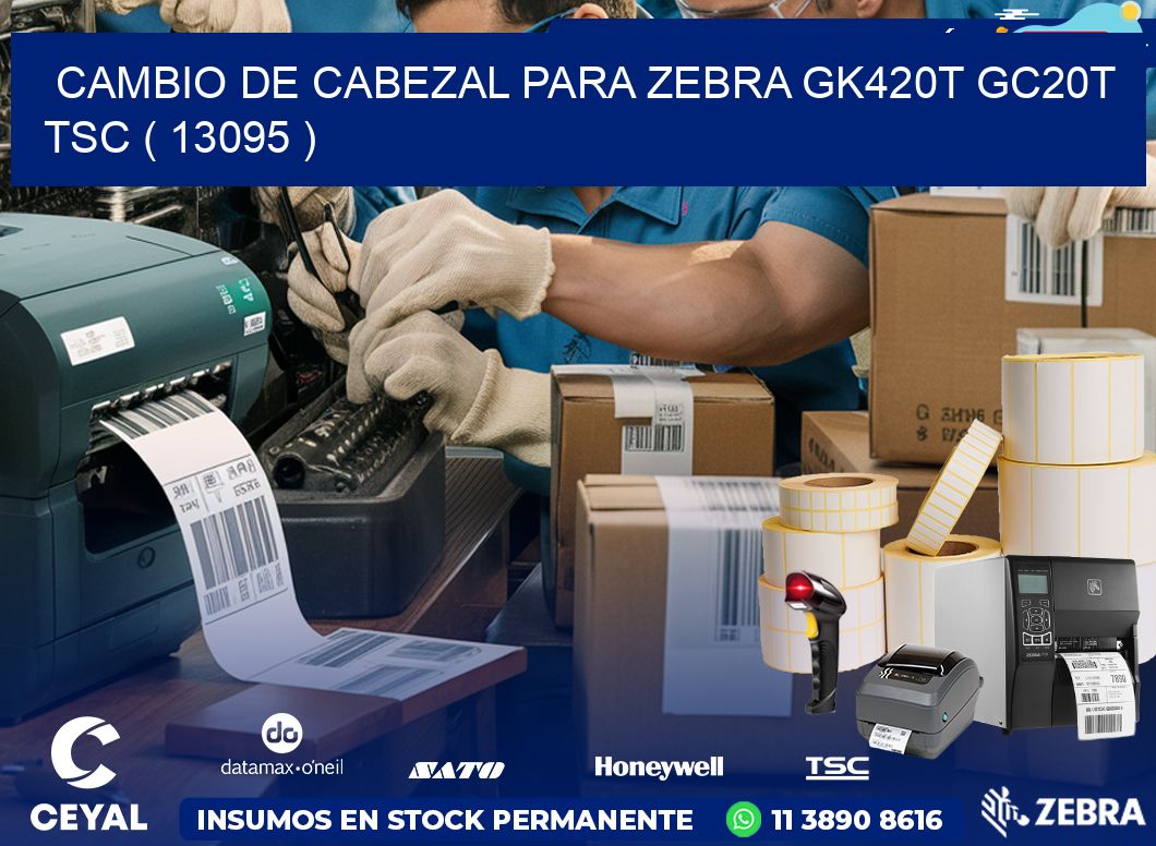 CAMBIO DE CABEZAL PARA ZEBRA GK420T GC20T TSC ( 13095 )