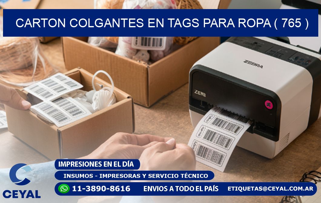 CARTON COLGANTES EN TAGS PARA ROPA ( 765 )