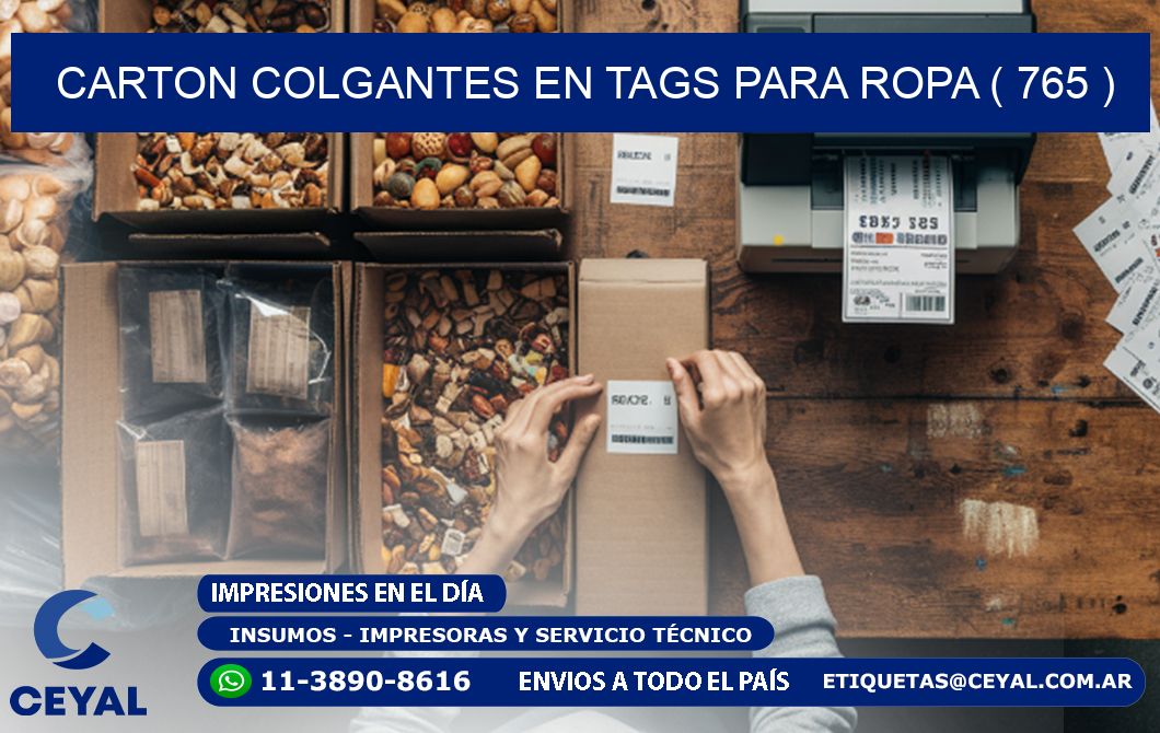 CARTON COLGANTES EN TAGS PARA ROPA ( 765 )