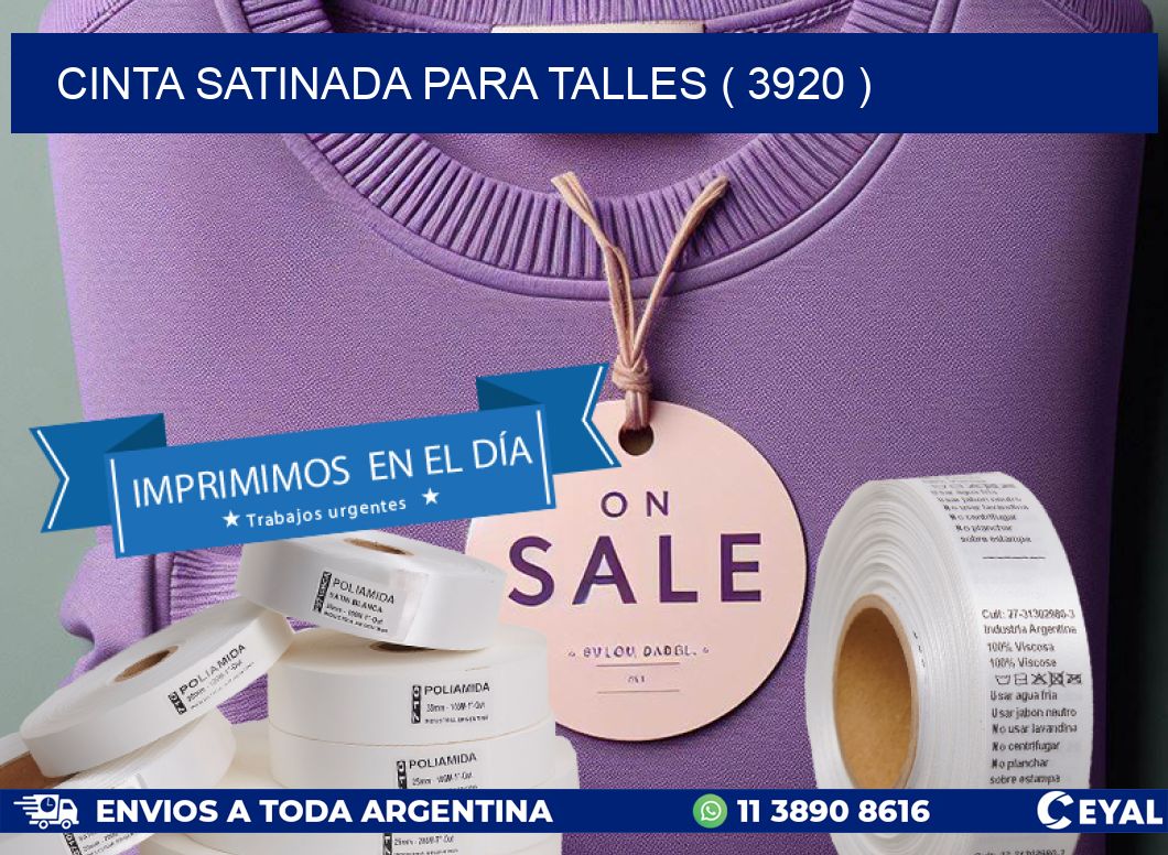 CINTA SATINADA PARA TALLES ( 3920 )