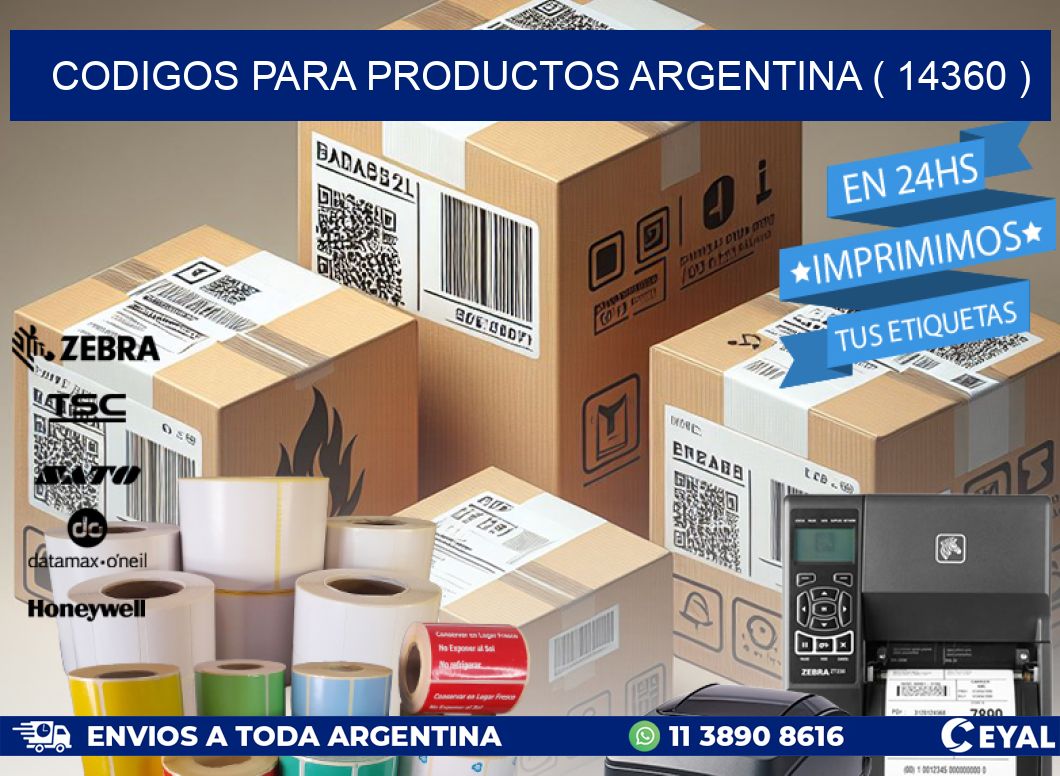 CODIGOS PARA PRODUCTOS ARGENTINA ( 14360 )