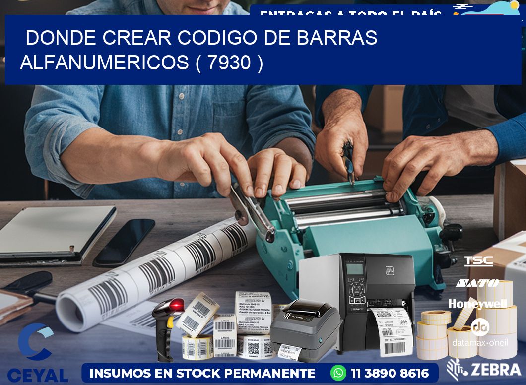 DONDE CREAR CODIGO DE BARRAS ALFANUMERICOS ( 7930 )