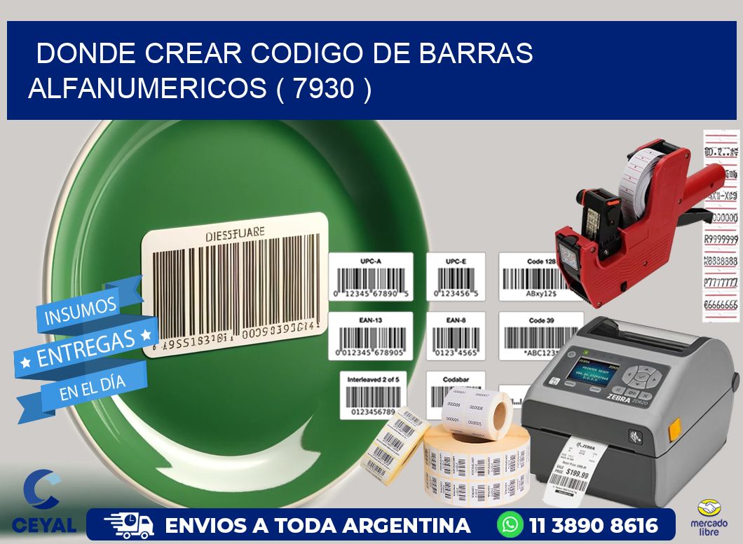 DONDE CREAR CODIGO DE BARRAS ALFANUMERICOS ( 7930 )