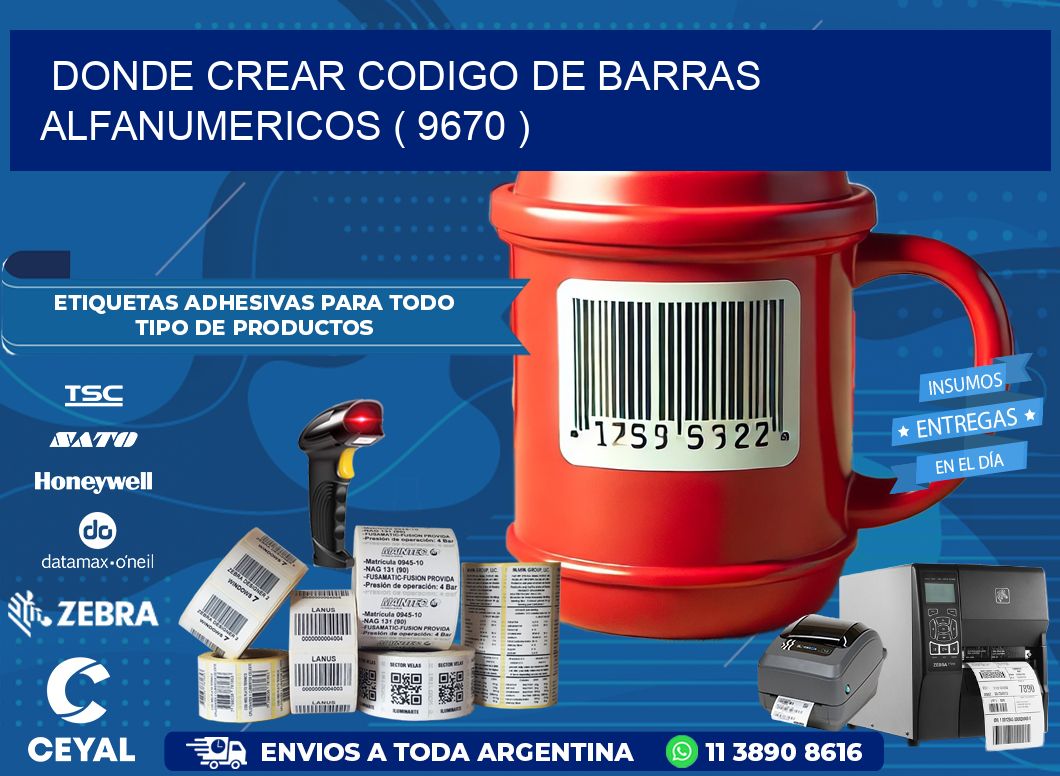 DONDE CREAR CODIGO DE BARRAS ALFANUMERICOS ( 9670 )