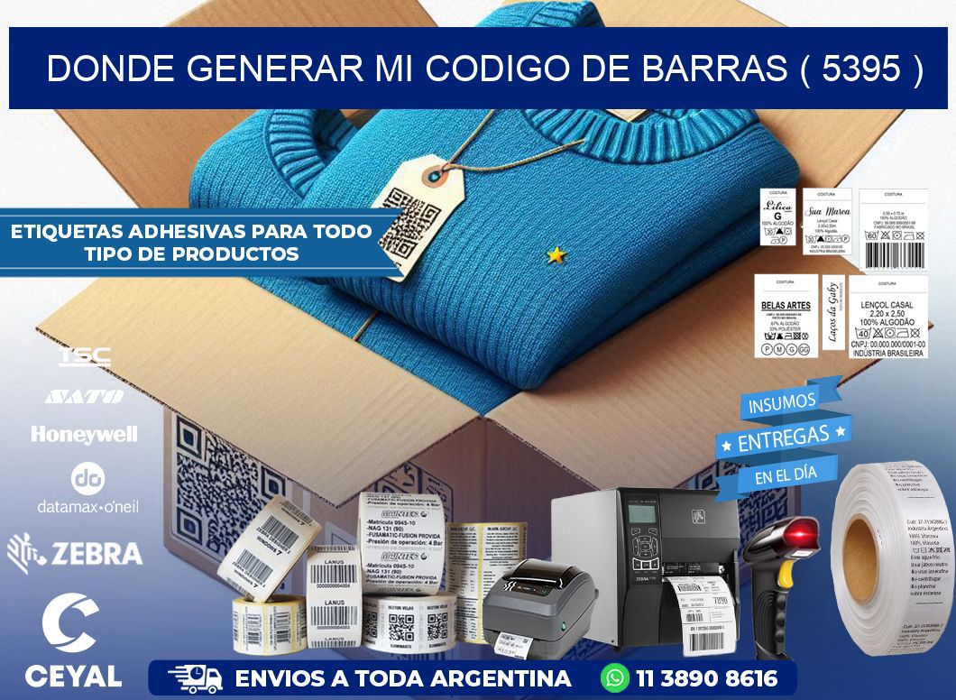 DONDE GENERAR MI CODIGO DE BARRAS ( 5395 )