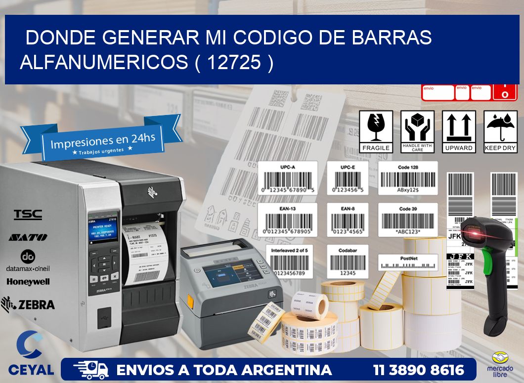 DONDE GENERAR MI CODIGO DE BARRAS ALFANUMERICOS ( 12725 )