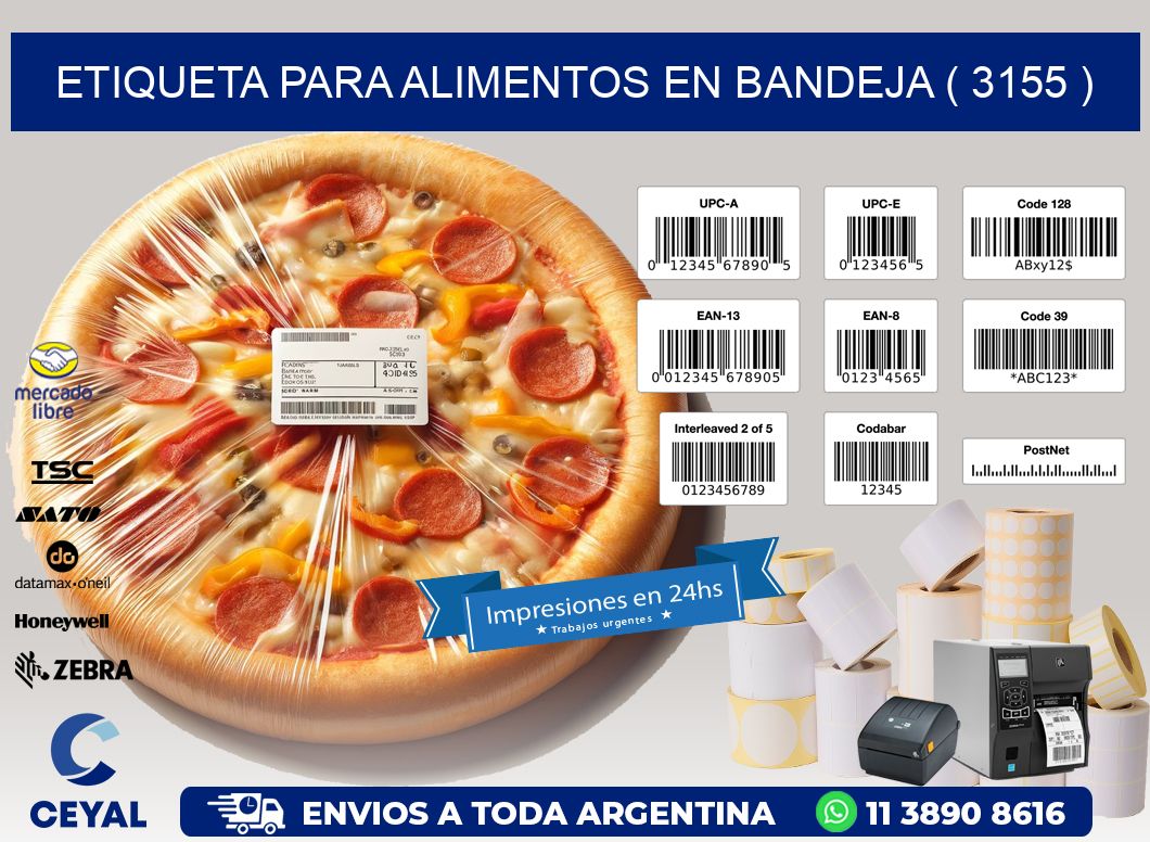 ETIQUETA PARA ALIMENTOS EN BANDEJA ( 3155 )