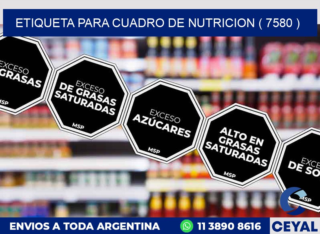 ETIQUETA PARA CUADRO DE NUTRICION ( 7580 )