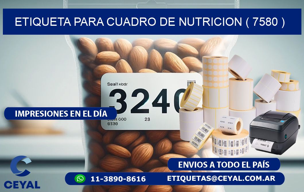 ETIQUETA PARA CUADRO DE NUTRICION ( 7580 )
