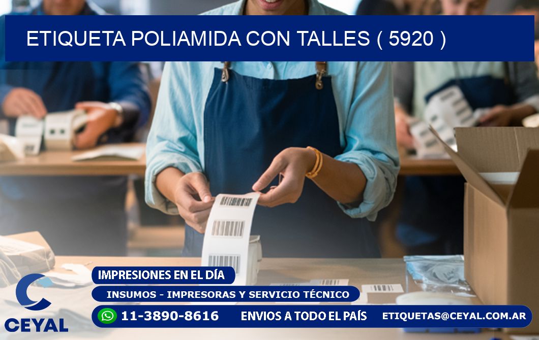 ETIQUETA POLIAMIDA CON TALLES ( 5920 )