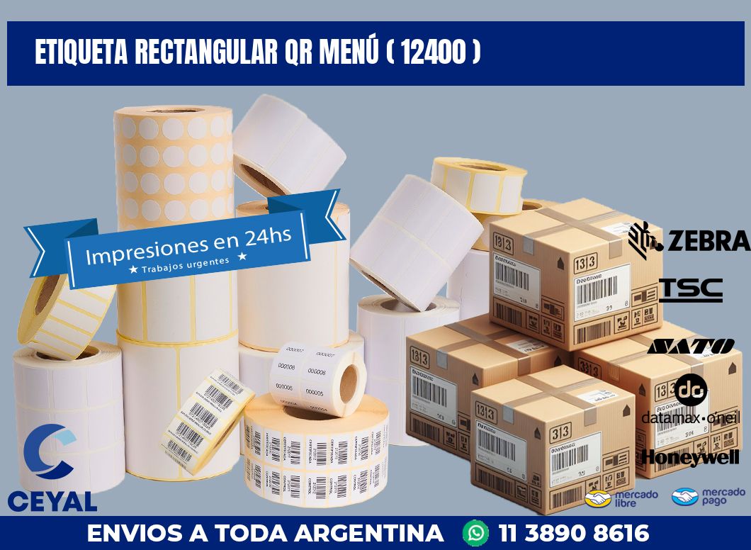 ETIQUETA RECTANGULAR QR MENÚ ( 12400 )