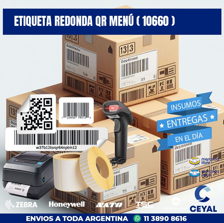 ETIQUETA REDONDA QR MENÚ ( 10660 )
