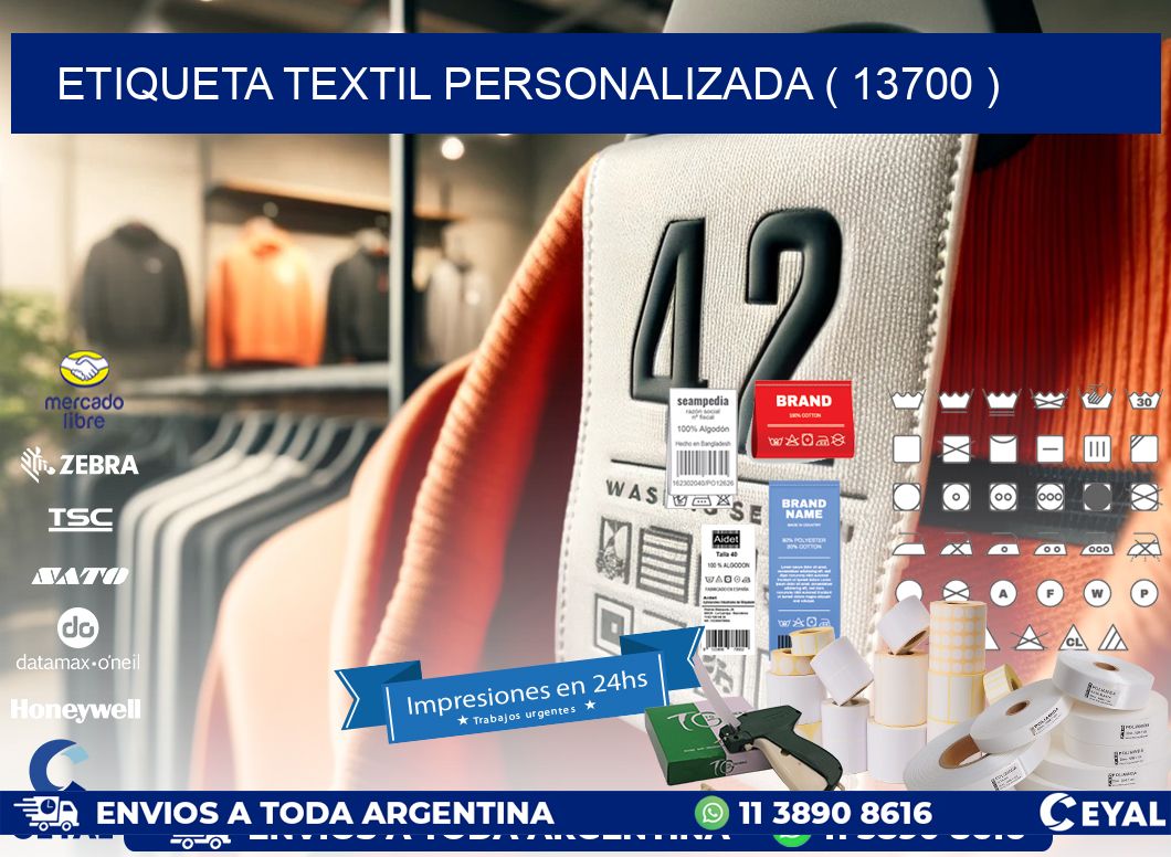 ETIQUETA TEXTIL PERSONALIZADA ( 13700 )