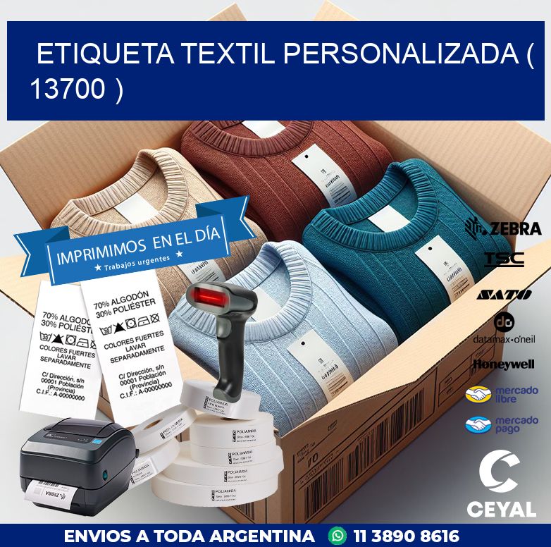 ETIQUETA TEXTIL PERSONALIZADA ( 13700 )