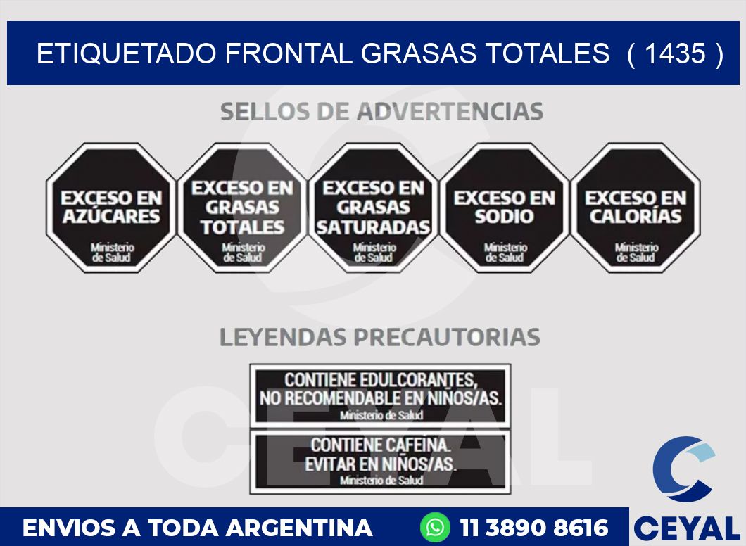 ETIQUETADO FRONTAL GRASAS TOTALES  ( 1435 )