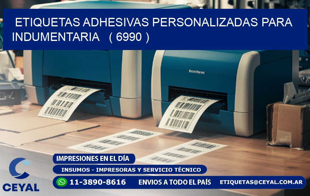 ETIQUETAS ADHESIVAS PERSONALIZADAS PARA INDUMENTARIA   ( 6990 )