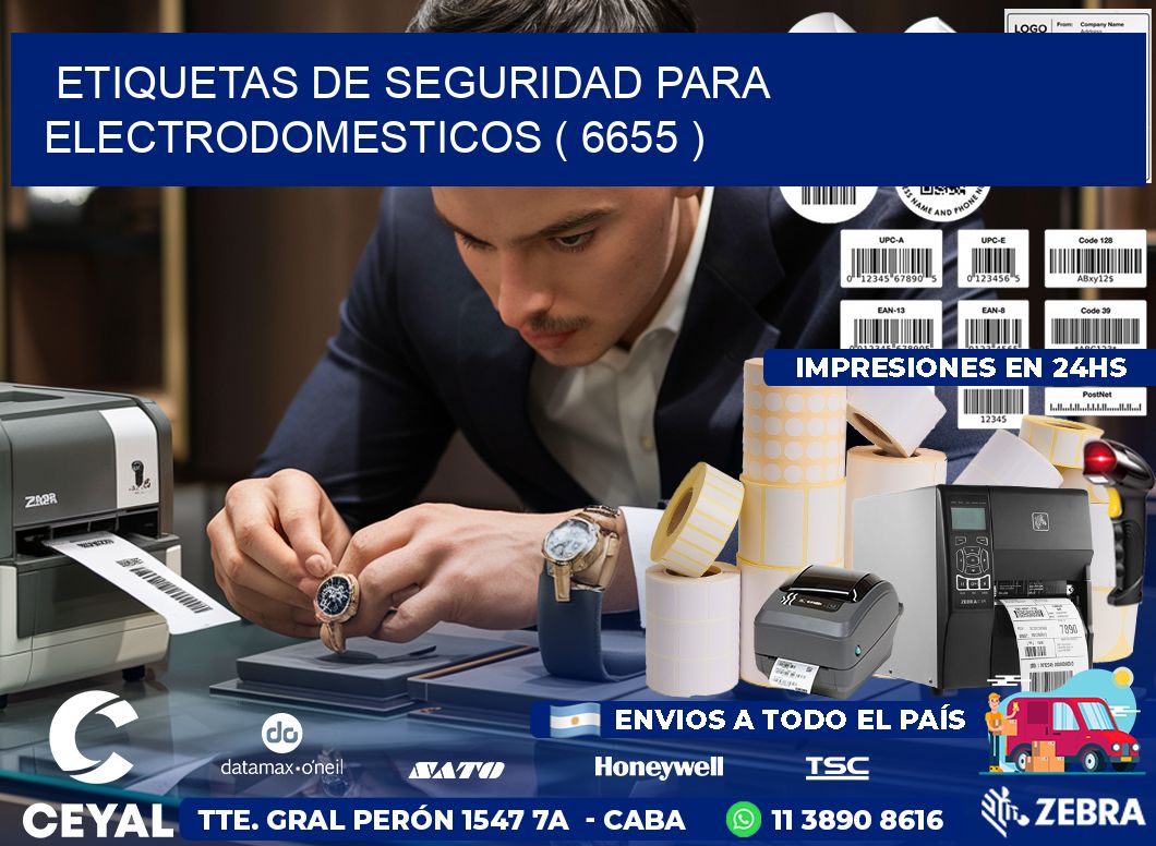 ETIQUETAS DE SEGURIDAD PARA ELECTRODOMESTICOS ( 6655 )