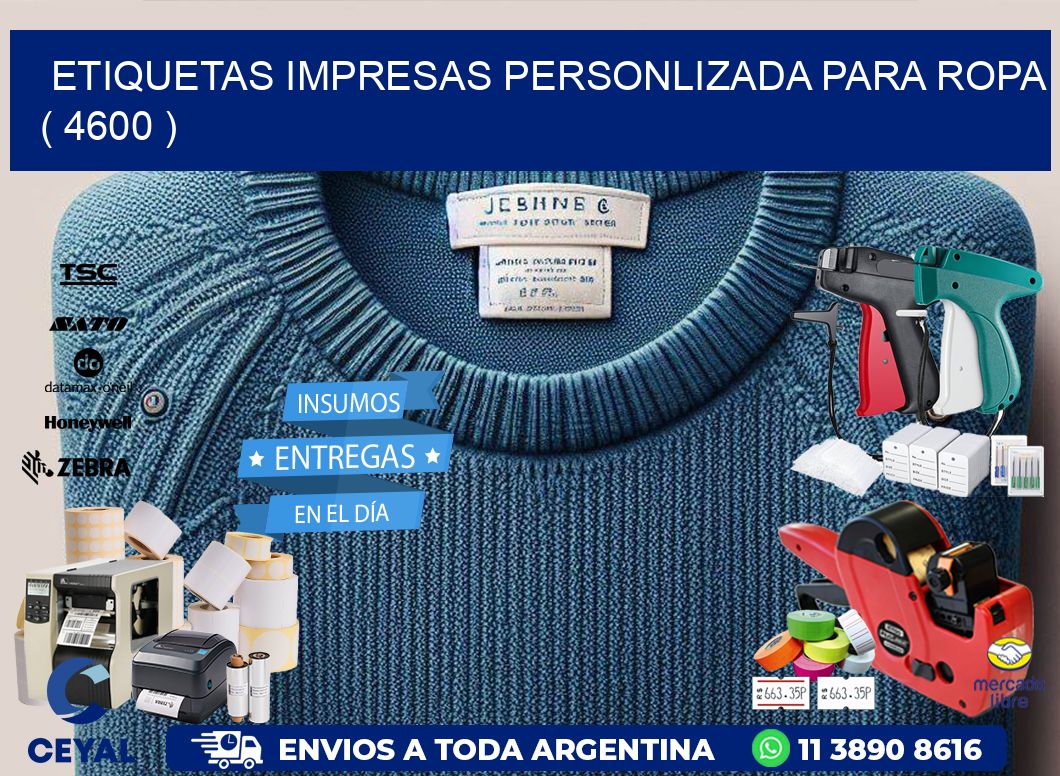 ETIQUETAS IMPRESAS PERSONLIZADA PARA ROPA ( 4600 )