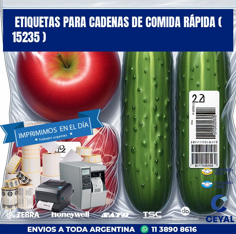 ETIQUETAS PARA CADENAS DE COMIDA RÁPIDA ( 15235 )