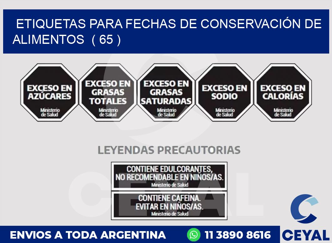 ETIQUETAS PARA FECHAS DE CONSERVACIÓN DE ALIMENTOS  ( 65 )