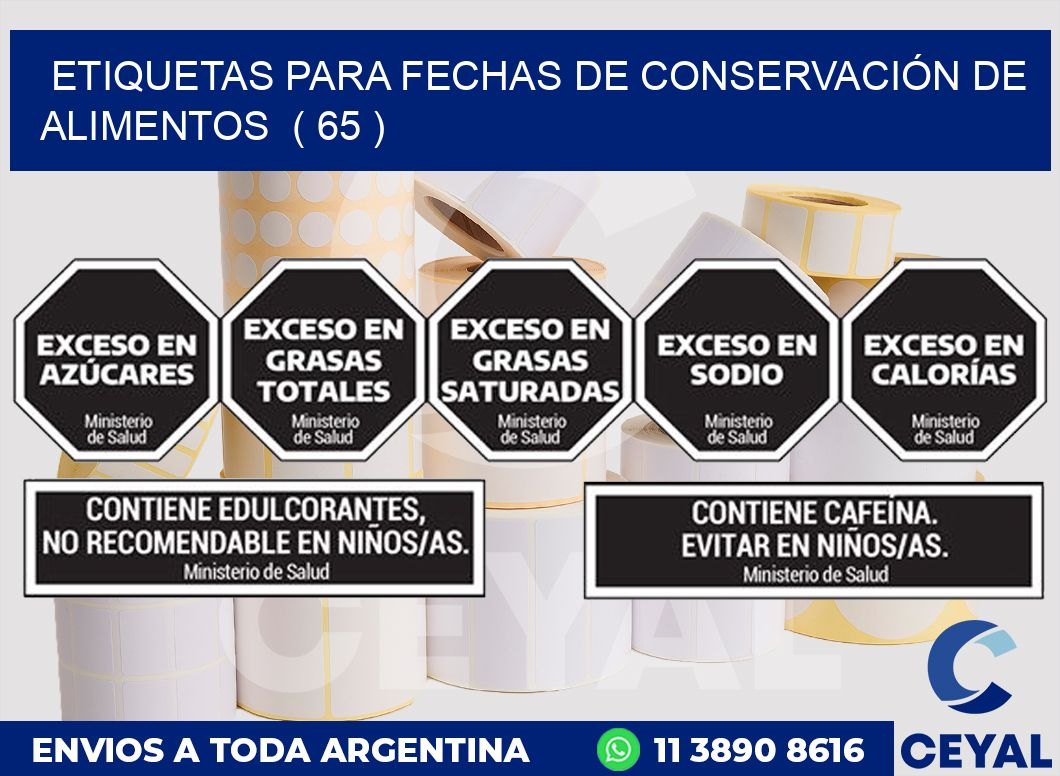 ETIQUETAS PARA FECHAS DE CONSERVACIÓN DE ALIMENTOS ( 65 )