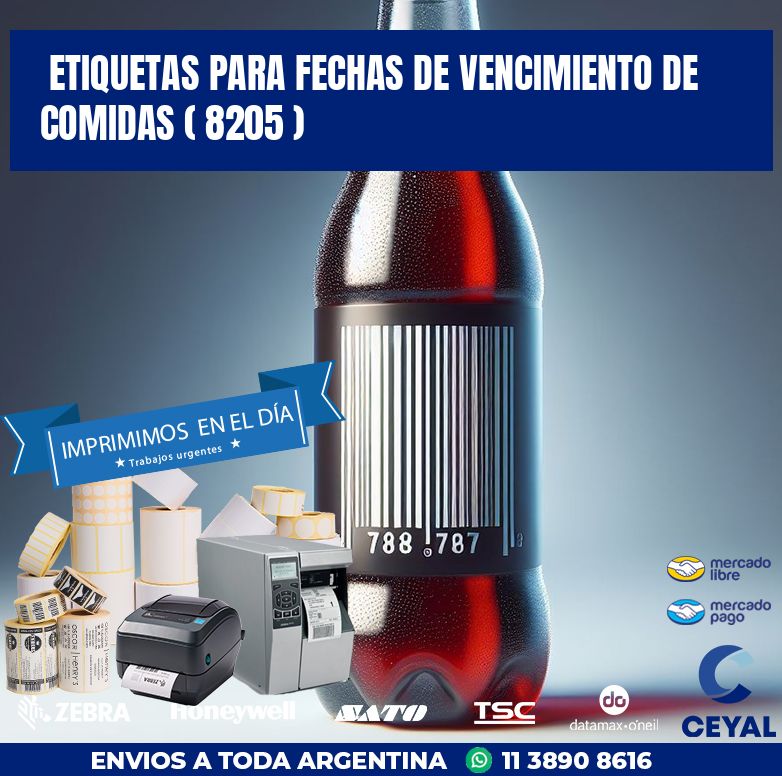 ETIQUETAS PARA FECHAS DE VENCIMIENTO DE COMIDAS ( 8205 )