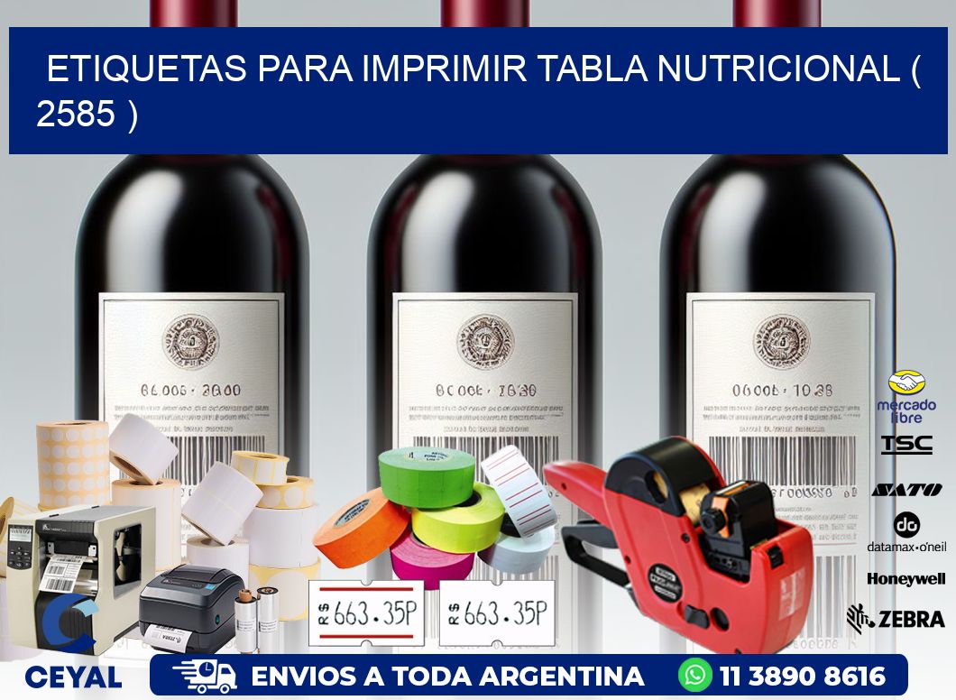 ETIQUETAS PARA IMPRIMIR TABLA NUTRICIONAL ( 2585 )