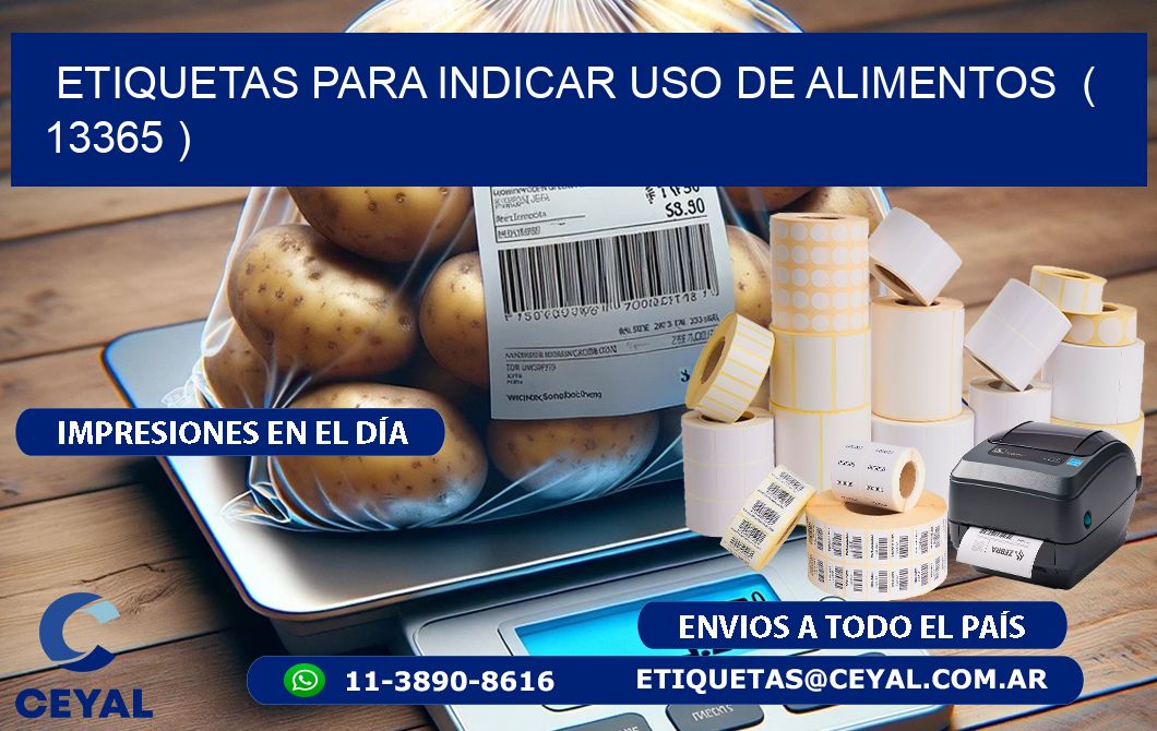 ETIQUETAS PARA INDICAR USO DE ALIMENTOS  ( 13365 )