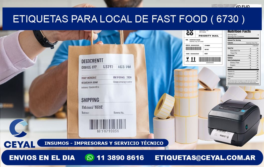 ETIQUETAS PARA LOCAL DE FAST FOOD ( 6730 )