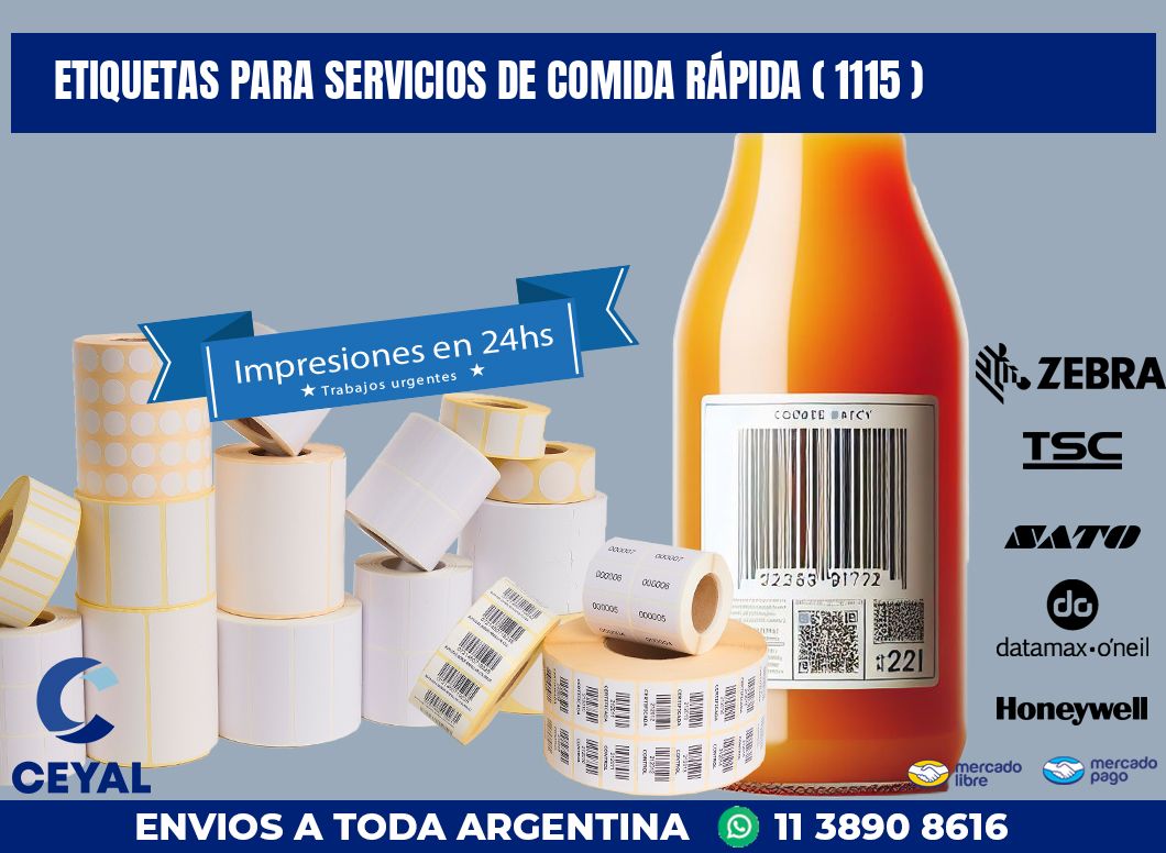 ETIQUETAS PARA SERVICIOS DE COMIDA RÁPIDA ( 1115 )